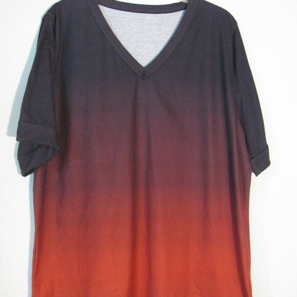 * 2/$15 Men's Unbranded Casual Shirt Large Brown Orange Fall Colors - Picture 1 of 3